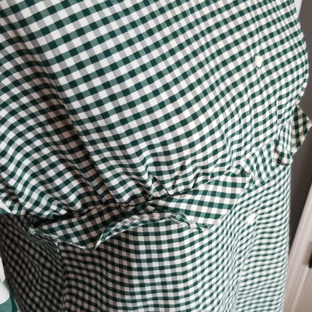 ZARA TRAFALUC COLLECTION GREEN CHECK OVERSIZED TOP - Picture 5 of 8